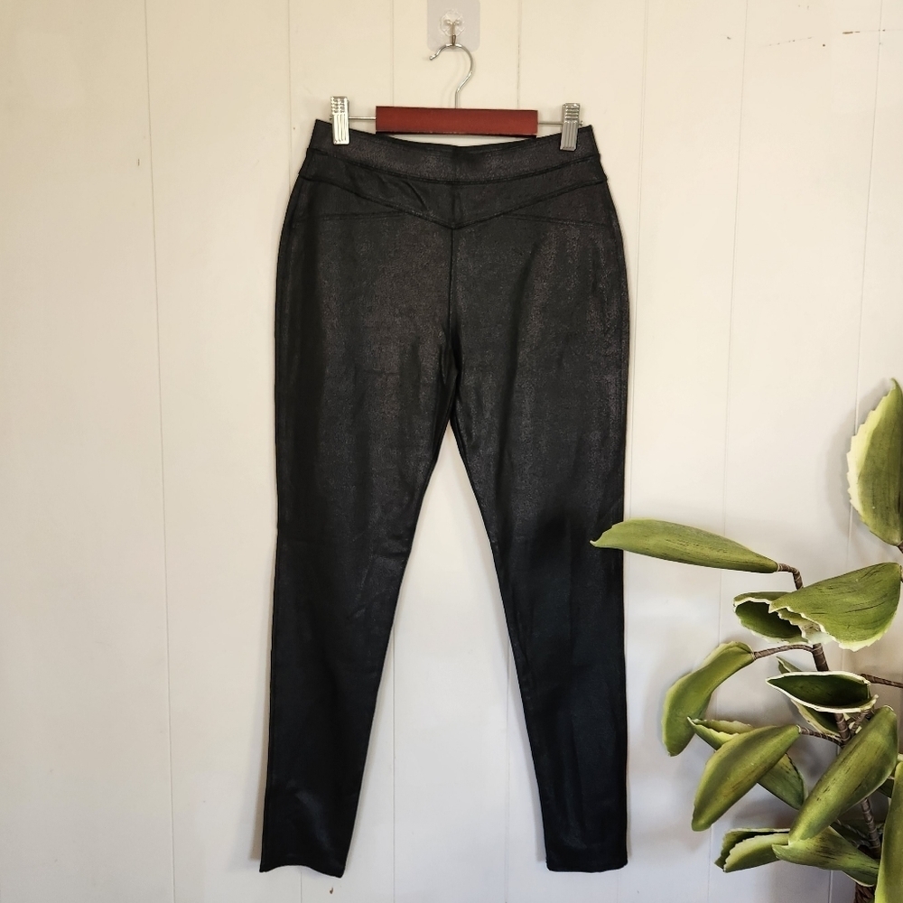 Abercrombie and Fitch High Rise Black Pull On Leggings Coated Faux Leather